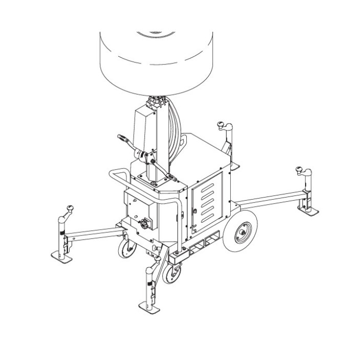 Balon iluminare constructii - 110.000 lumeni – 6,4 m inaltime - cu carucior